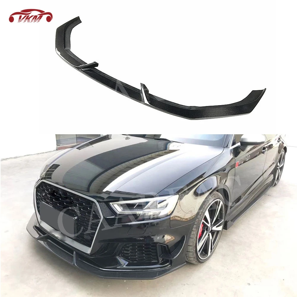Carbon Fiber Front Lip Spoiler for Audi A3 RS3 Sedan 4 Door Head Bumper Chin Shovel Car Styling