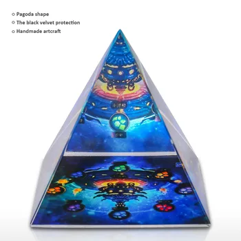 

Starry Pagoda Sculpture Glass Art Ornament Abstract Hand Blown Glass Ornament Home Decor for Lliving Room Bookshelf Office