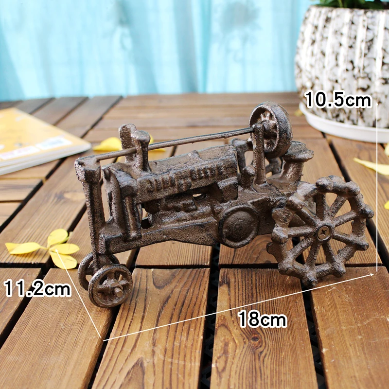 Antique Rustic Cast Iron Tractor Figurines Farm House Accents Home Tabletop Handmade Classic Tractor Model Small Iron Decoration Antique Rustic Cast Iron Tractor Figurines Farm House Accents Home Tabletop Handmade Classic Tractor Model Small Iron Decoration