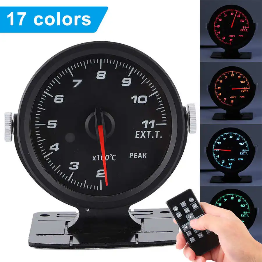 Exhaust Temperature Gauge 2 Inch Colorful Car Modification Instrument 