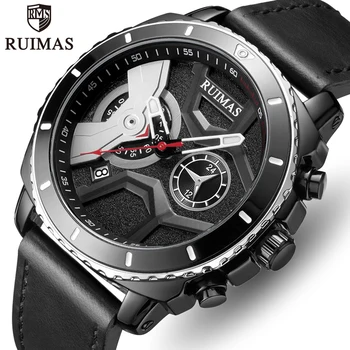 

Top Brand RUIMAS Men Watch Mens Fashion Luxury Business Watches Male Leather Strap Sport Waterproof Wristwatch Relogio Masculino