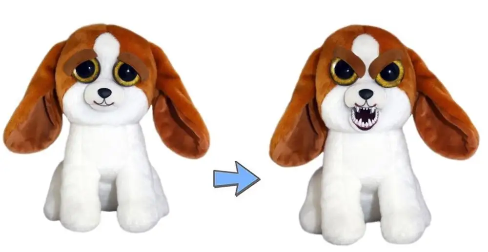 Basset Hound Growl Веселые Домашние животные, меняющие лицо, единорог, мягкие игрушки для детей, плюшевый дракон, сердитые животные, кукла панда - Цвет: Basset Hound Growl