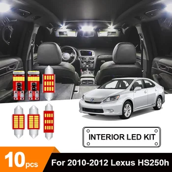 

10 x White LED Light Interior Map Dome Interior Door Extra Spare Bulb Package Kit For 2010-2012 Lexus HS250h License Plate Light