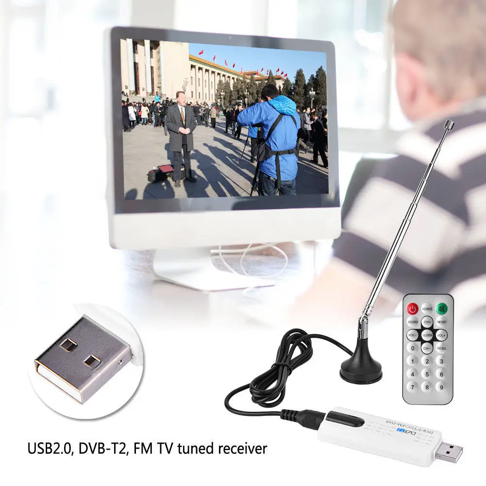USB 2,0 цифровой DVB-T/T2 SDR+ DAB+ FM HD ТВ тюнер приемник Стик SG аксессуар