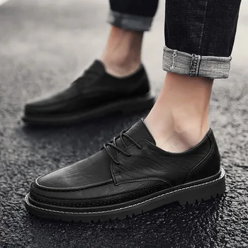 

Brand Men Fashion Brogue Business Men Dress Shoes Round Toe Men Wedding Shoes Leather Formal Shoes Flat BLACK Brown Shoes B480