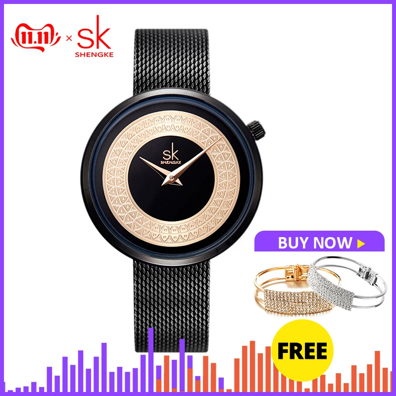 Preise Shengke Kleid Weiblichen Uhr Frauen Metall Mesh Mode Uhr Vintage Design Damen Uhr Luxus Marke Klassische Bajan Kol Saati