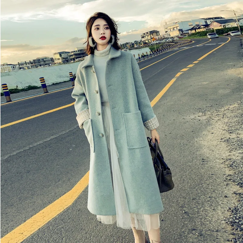 

Woolen Jacket Women's Woolen Overcoat Mid-length 2019 New Style Autumn And Winter Korean-style Nizi Slim Fit-Style Long over-the