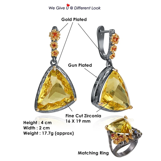 DreamCarnival 1989 Chic Exotic Fashion Big Dangle Earrings Gold Color Triangle Zircon Wedding Engagement Jewelry Hot Pick WE4032 6