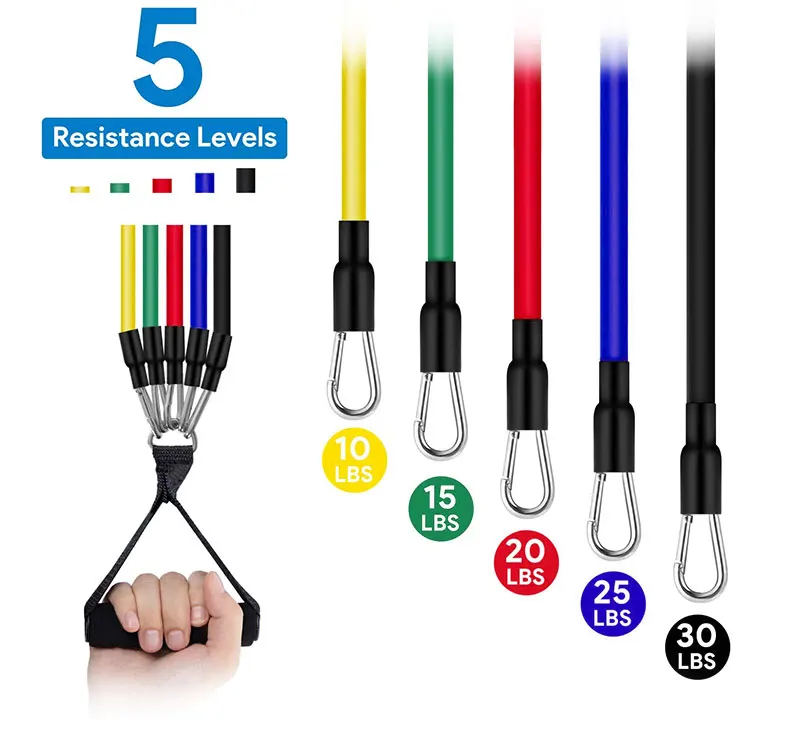 11Pcs/Set Latex Resistance Bands Crossfit Training Exercise Yoga Tubes Pull Rope Rubber Expander Elastic Bands Fitness Equipment