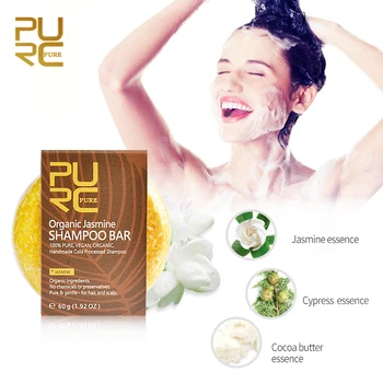 

2PURC Organic Jasmine Shampoo Bar 100% PURE and Jasmine handmade cold processed hair shampoo no chemicals or preservatives 11.11