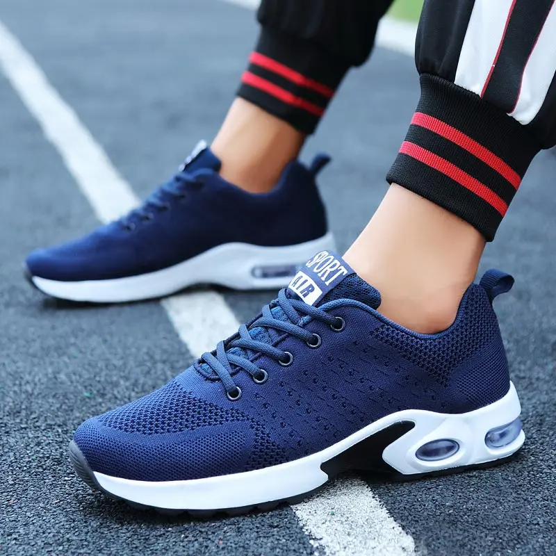 blue mesh sneakers