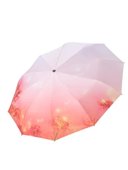 

Large Automatic Uv Protection Folding Umbrella Black Coating Creative Windproof Sun Umbrella Vintage Ladies Rain Gear L