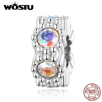 

WOSTU Hot Fashion 100% Real 925 Sterling Silver Colorful Beads Fit Women Original Bracelet Hot Fashion Jewelry Making CQC1309