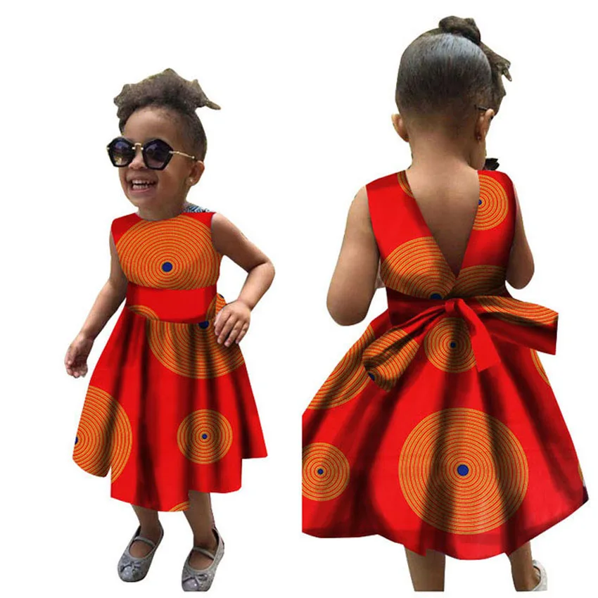 Детские летние платья в африканском стиле для девочек; Новинка года; Bazin; традиционная Дашики с цветочным принтом; винтажная одежда в африканском стиле - Цвет: Color15