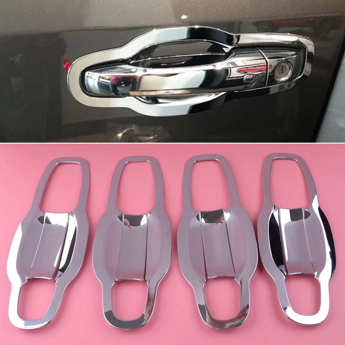 

DWCX 8 PCS Chrome ABS Car Door Handle Bowl Trim Cover Moulding Fit for Dodge Journey 2011 2012 2013 2014 2015 2016 2017 2018