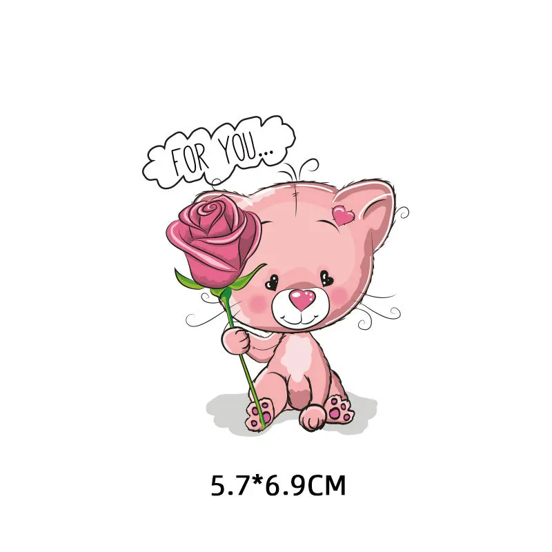 1353 Железная нашивка для футболки детский подарок DIY Одежда Наклейки теплопередача милый мультфильм нашивки в виде животных теплопередача аппликация F - Цвет: 1353