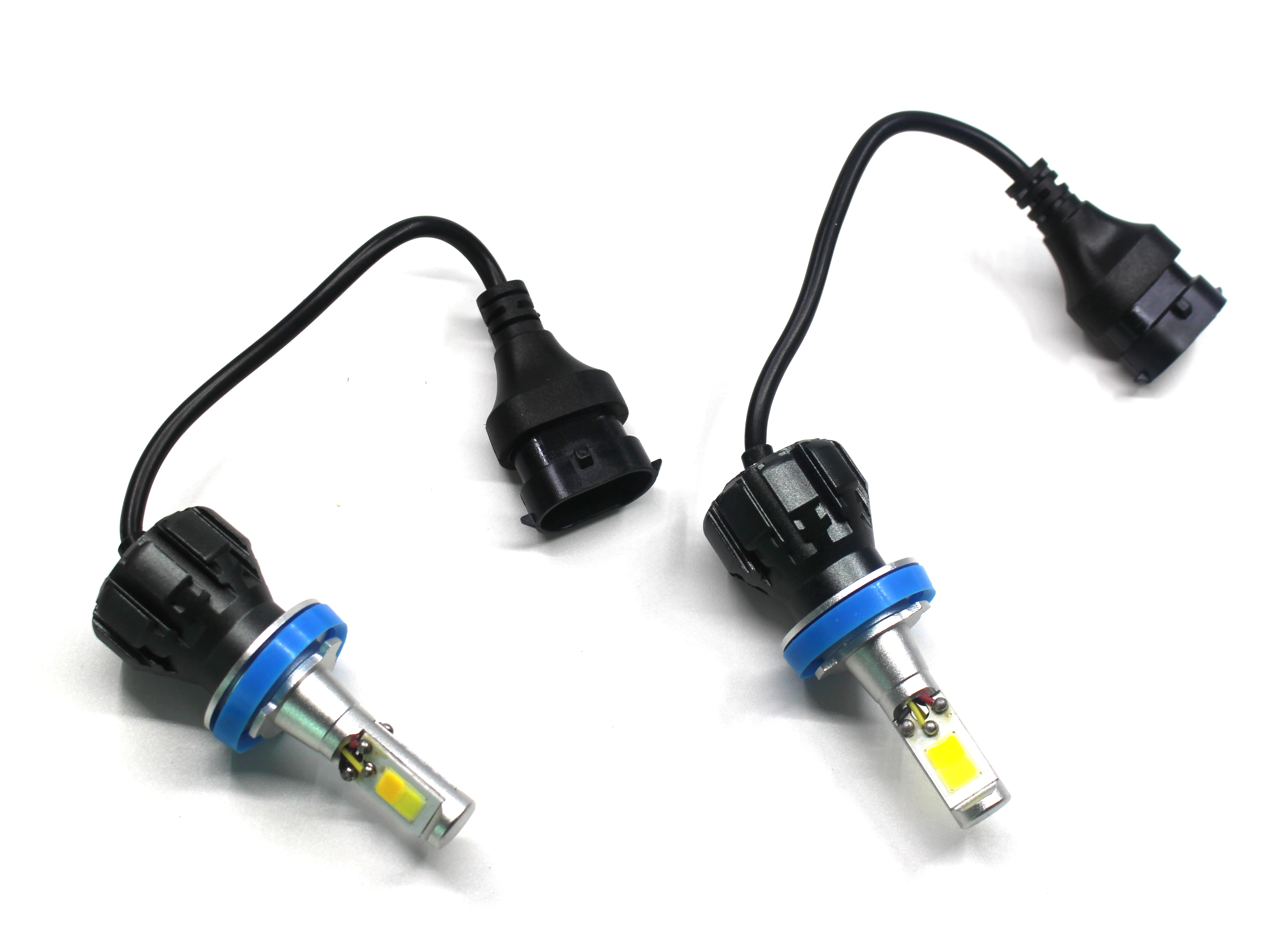 2 шт. 12V H8 H11 24W белый светильник+ золотой светильник Автомобильный светодиодный двухцветная передние противотуманные фары светильник