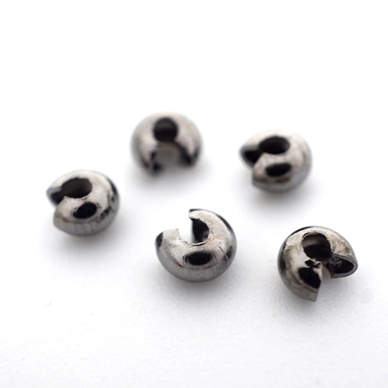 3mm Crimp Bead Covers, Gunmetal - Golden Age Beads