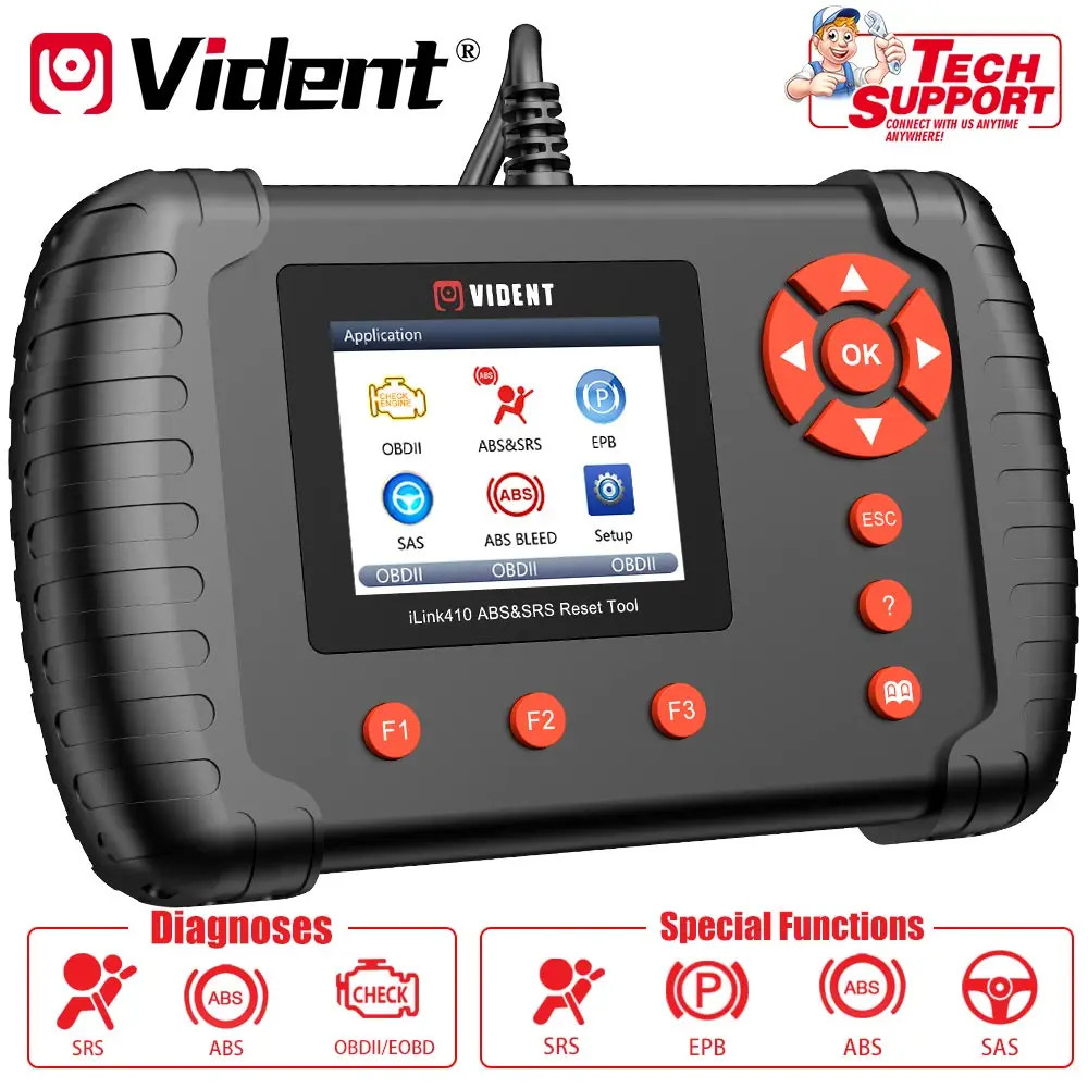 VIEDNT iLink410 ABS & SRS SAS инструмент сброса OBDII диагностический сканирующий