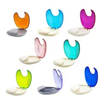 

Dental Braces Storage Box Case Holder False Teeth Transparent Teeth Retainer Case (Dark Blue)