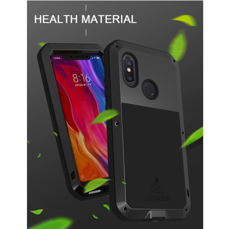 LOVE MEI Aluminum Metal Case For Xiaomi Mi 8 Cover Powerful Armor Shockproof Life Waterproof Case For Xiaomi 8 Mi8 M8 Capa Funda