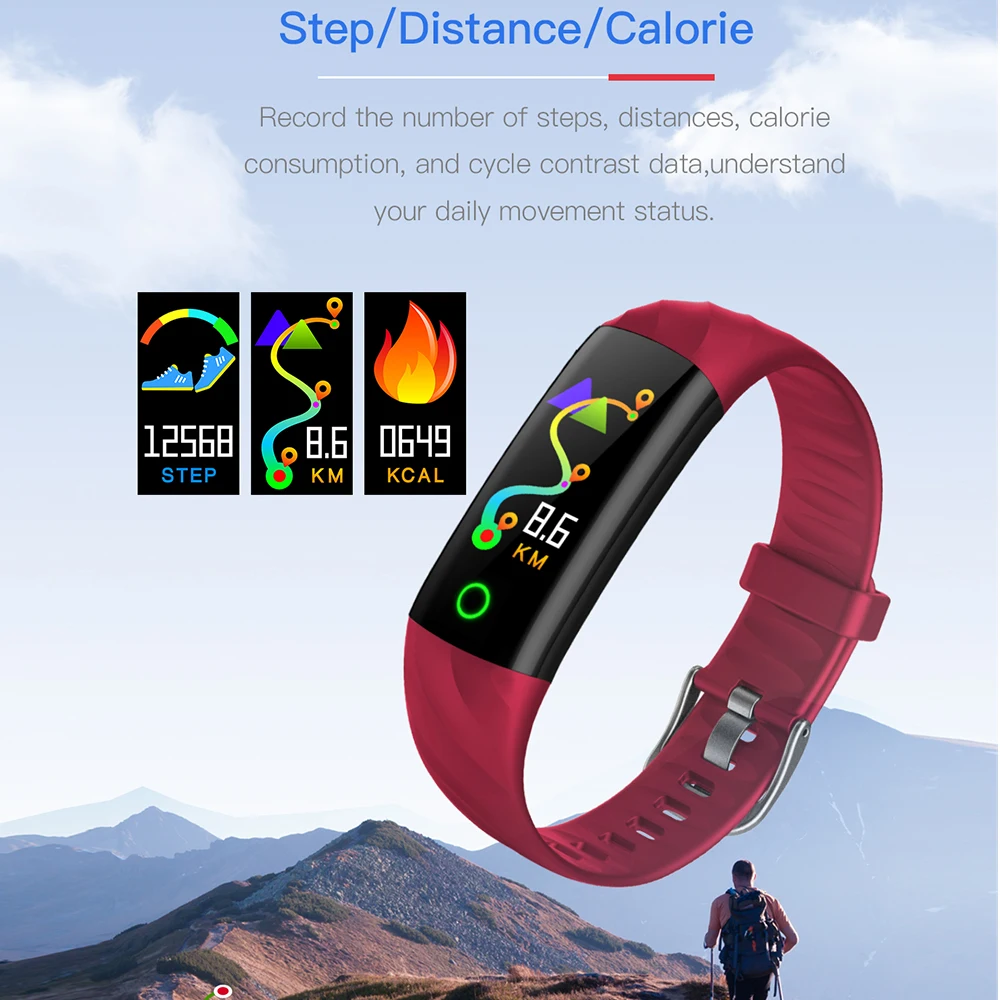  New IP68 Swim Smart Watch Heart Rate/Blood Pressure Monitor Oxygen monitoring Smartwatch Band For I - 4000174067852