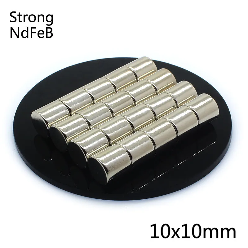 10Pcs 10x10mm Neodymium Magnet Small Round Super Strong Powerful t N35 Permanent Magnetic Magnets For Craft Gallium Metal