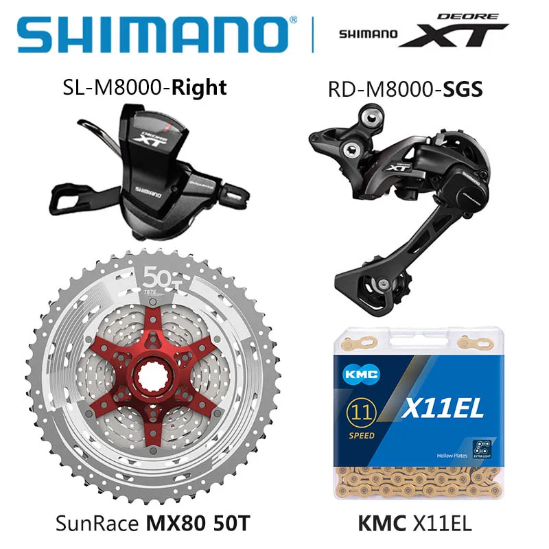 Shimano Deore XT M8000 Groupset MTB горный велосипед 1x11-Speed 46T 50T SL+ RD+ CSMX80+ X11.93 X11EL M8000 рычаг переключения заднего хода