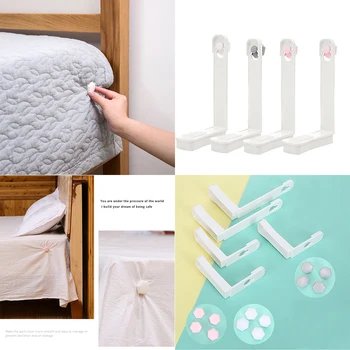 

4PCS Bed Sheet Grippers Clip Set Keeping Sheets Place Mattress Sheet Corner Non-slip Holder Fastener Grippers Clips Straps