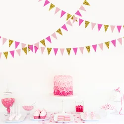 Elegant Champagne Gold Party Banner Garland for Celebratory Decorations (Pink Gold)