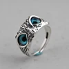 Fashion Demon Eye Owl Ring For Women Girl Lovers Retro Animal Open Adjustable Ring Statement Ring Jewelry Gift
