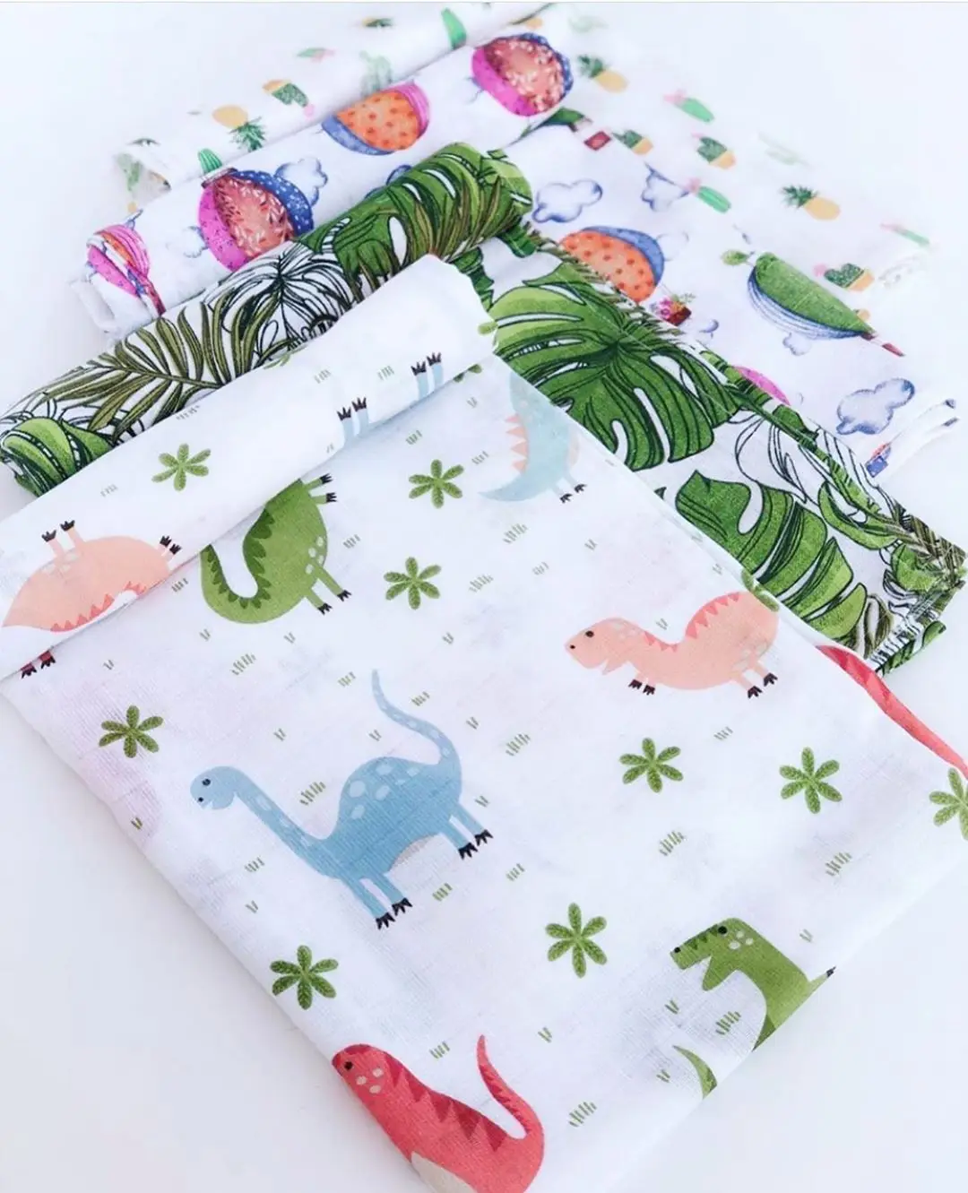 dinosaur muslin squares