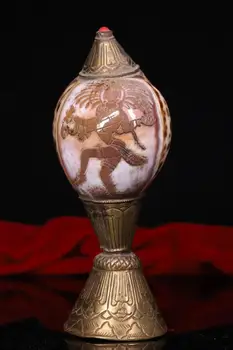 

wedding decoration Tibetan buddhist monastery natural conch handmade inlay method snail Faqi Phurba Vajra