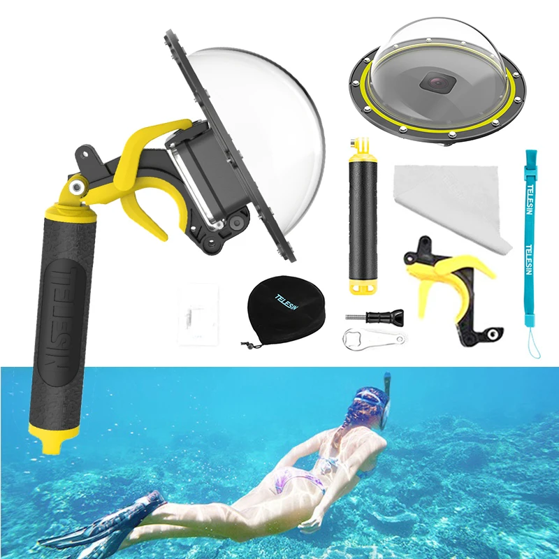 

6" Dome Port Diving Dome For GoPro Hero 8 Black Go pro Sport Camera With Waterproof Case Float Bobber Go pro Hero 8 Accessories