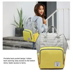 Хит продаж, модные желтые подгузники, большая вместительность, многофункциональная сумка для ухода, Детский рюкзак в полоску для
