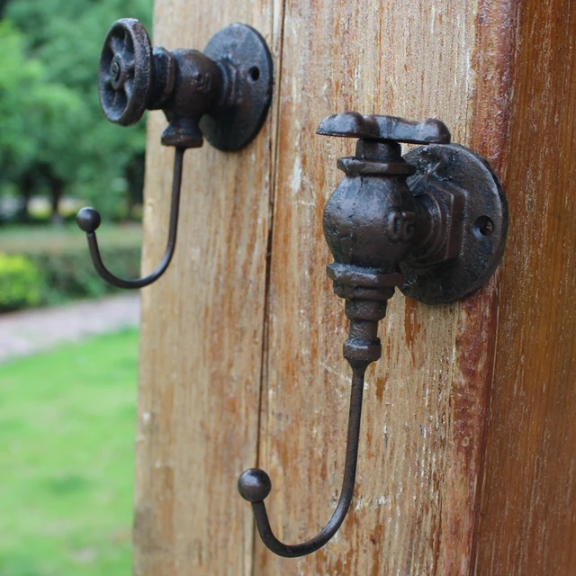 Európai Stílusú Ország Retro Ipari Öntöttvas Művészet Vízszelep Horog Falfájdozó Falfestmény Otthoni Dekorációs