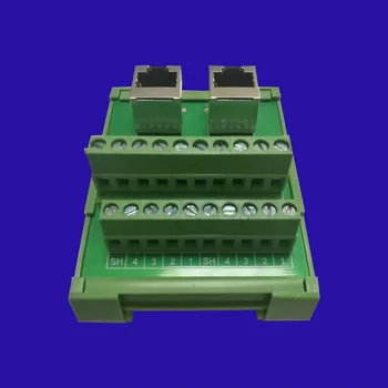 

RJ45 Adapter Terminal Block Adapter Plate Dual Network Port Adapter Terminal Module Rack Vertical DIN Rail Installation