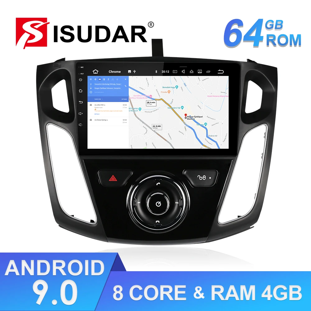 Isudar ram 64 ГБ Android 9 Авто Радио 1 Din для Ford/Focus 3 Автомобильный мультимедийный стерео