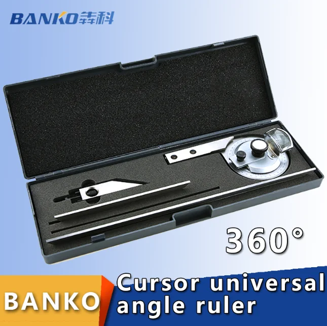 Universal chrome plated vernier angle protractor 0 180 320 360 degree