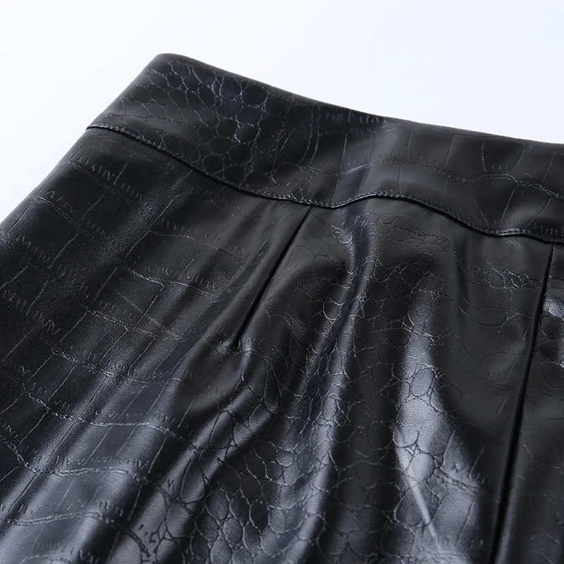Женские брюки из искусственной кожи с высокой талией, женские леггинсы, обтягивающие офисные женские брюки, повседневные узкие черные прямые брюки-карандаш