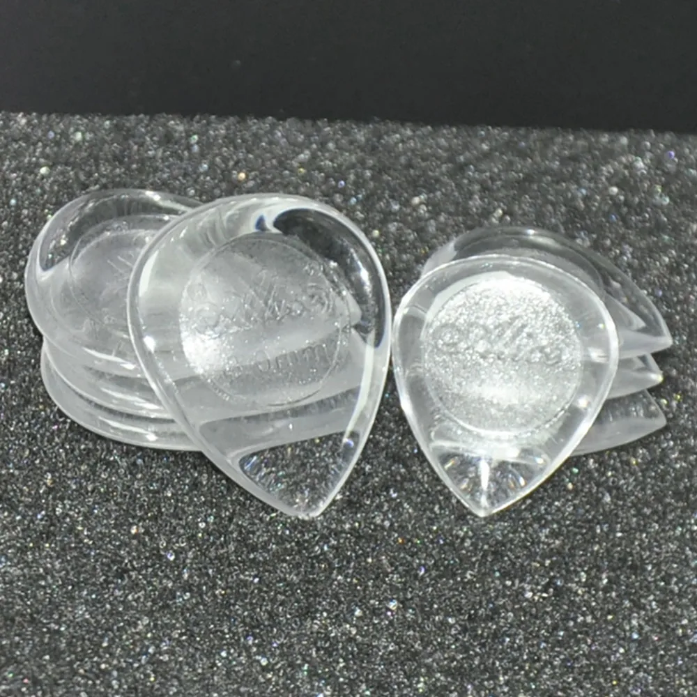 Lots of 100pcs Alice AP-J Heavy 3mm Clear Standard Heart Shape Picks for Guitar Bass