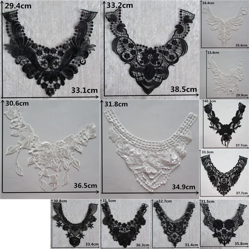 

Hot sell Multiple style Select Sewing Applique Lace Collar Embroidery Neckline DIY Clothing Accessories 1pcs sell YL153-YL172