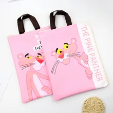 P496, корейский стиль, Розовая пантера, держатель для файлов, креативный, ткань Оксфорд, водонепроницаемый, стиль, полурозовый, сердце, для девочек, сумка для хранения канцелярских принадлежностей