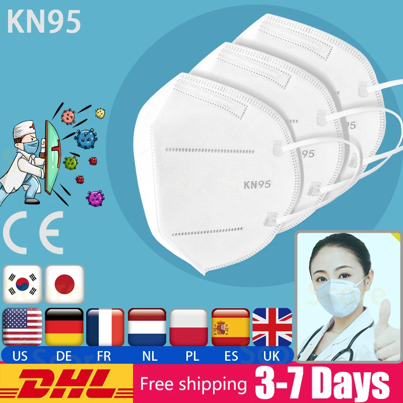 

50/100/150PCS Disposable Mask KN95 Mask Mouth Face Mask Filtration Non-woven Fabric Mouth Masks Anti-Dust Filter Against Droplet