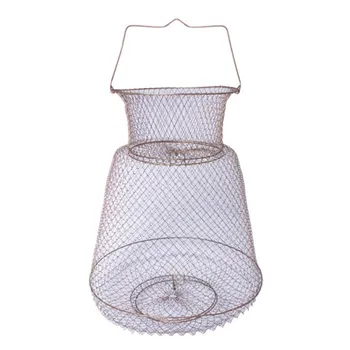 

Foldable Iron Mesh Fishing Fish Pots Small Fishing Basket Collapsible Lightweight Portable Crab Lobster Shrimp Fish Storage Nets