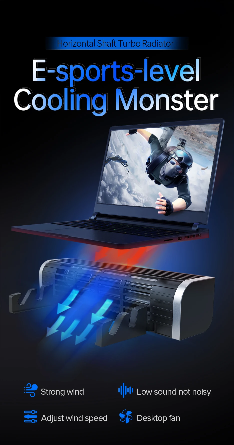 GSUMMER Notebook Cooling Pad Adjustable Mounts Notebook Stand Height Angle Strong Wind Speed Design Laptop Cooler,Blue GSUMMER Notebook Cooling Pad Adjustable Mounts Notebook Stand Height Angle Strong Wind Speed Design Laptop Cooler,Blue