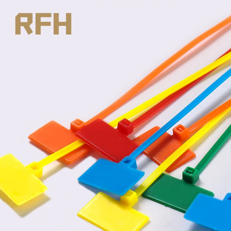 Easy Mark 4*150mm Nylon Cable Ties Tag Labels Plastic Loop Ties Markers Cable Tag self-locking Zip 50pcs