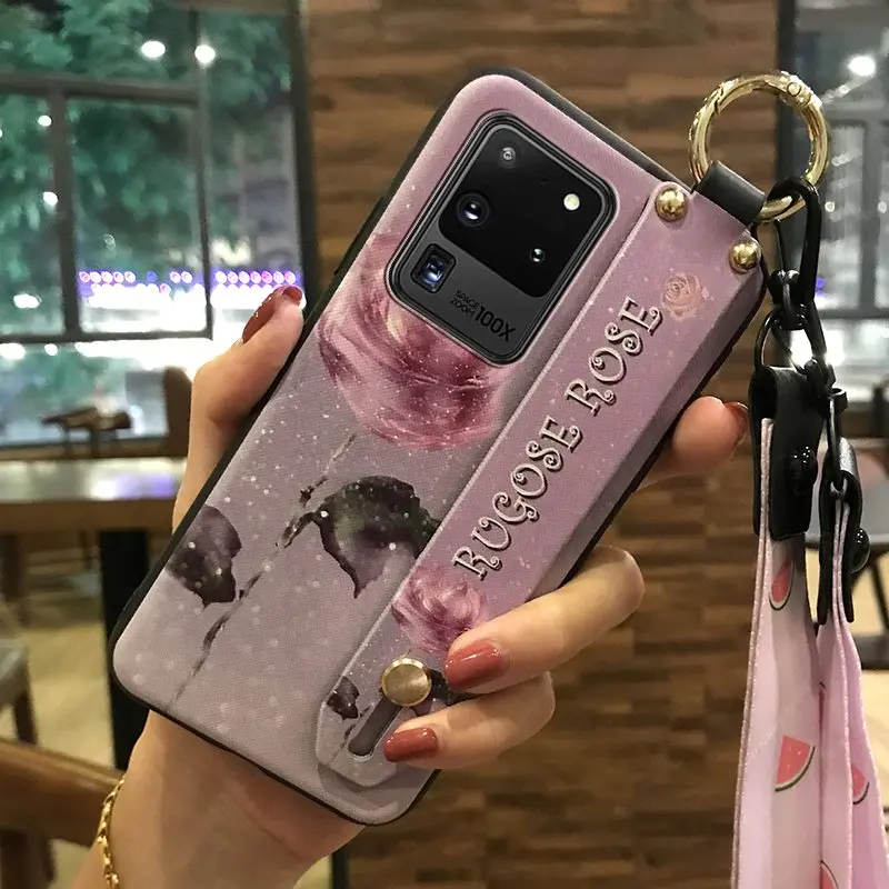 Грязеотталкивающий чехол на ремешке для телефона Samsung Galaxy S20 ультра силиконовый