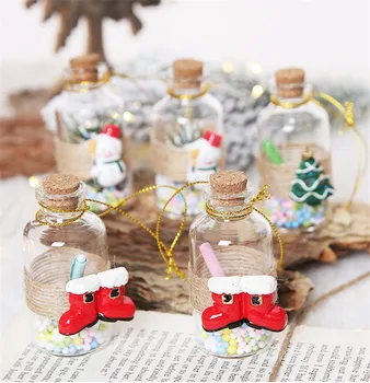 

6Pcs Transparent Christmas Wishing Glass Bottle Christmas Party Decorations