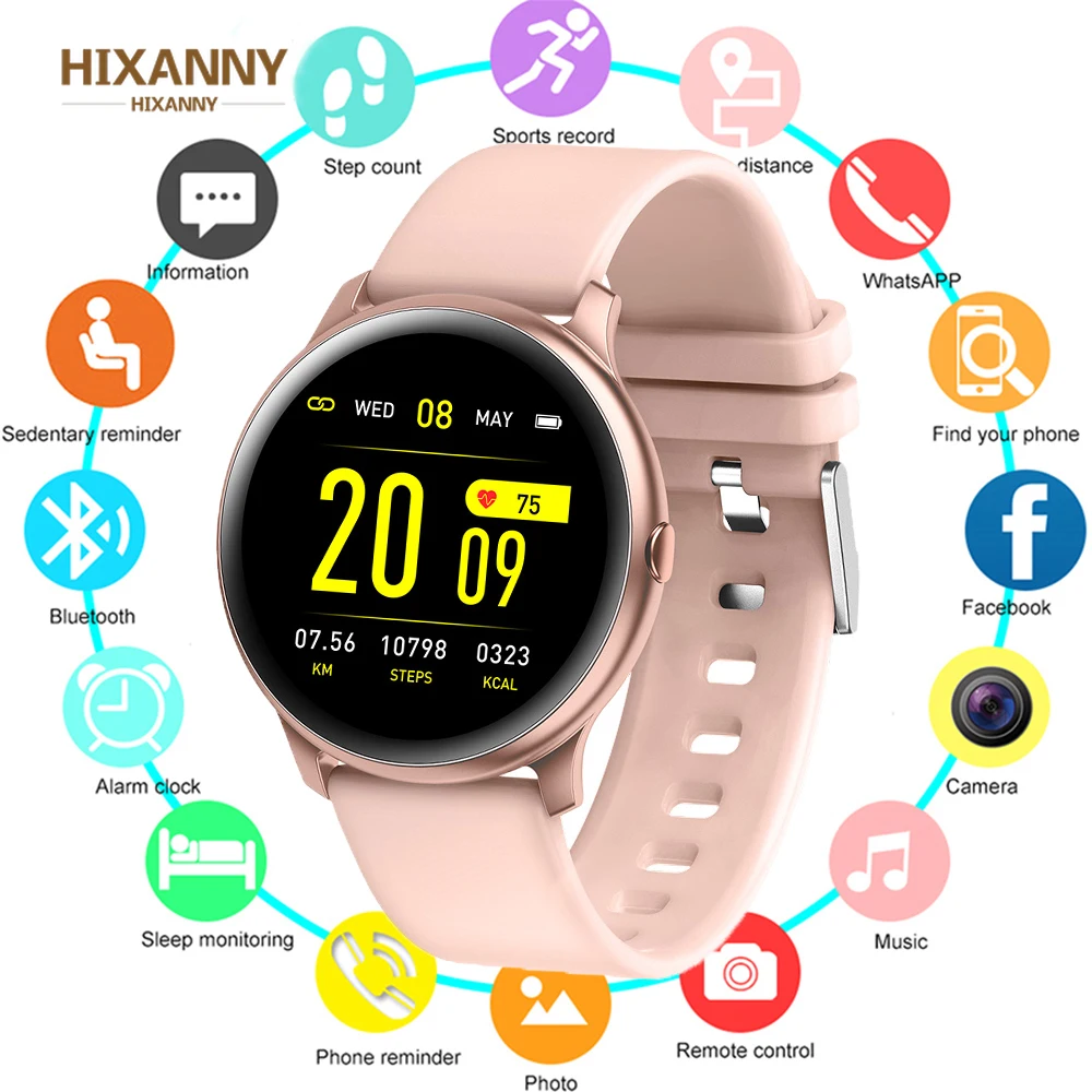

2019 Fashion Sports Smart Watch Men Women Fitness Tracker Man Heart Rate Monitor Blood Pressure Function Smartwatch for IPhone